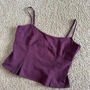 H&M Plum Peplum Cami Tank Top NWT Size M